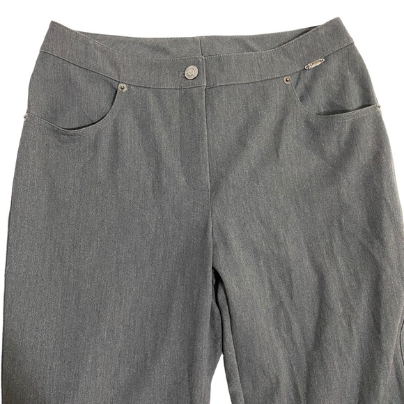 ST. JOHN Pants NEW Strait Leg Size 4 Charcoal Gray Stretch Trouser - Picture 5 of 17